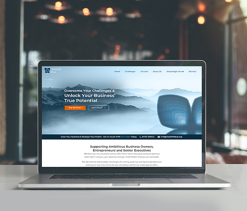 New website design for Chalkhill blue on laptop screen