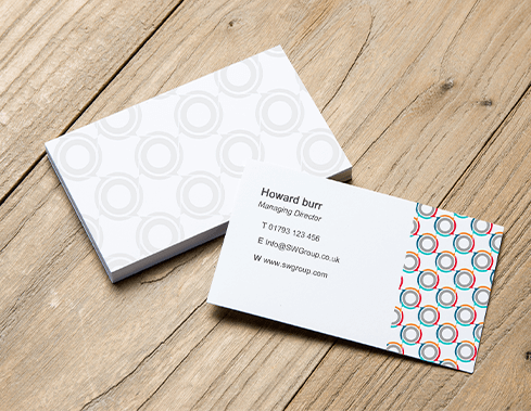 SW Group new logo design on business cards
