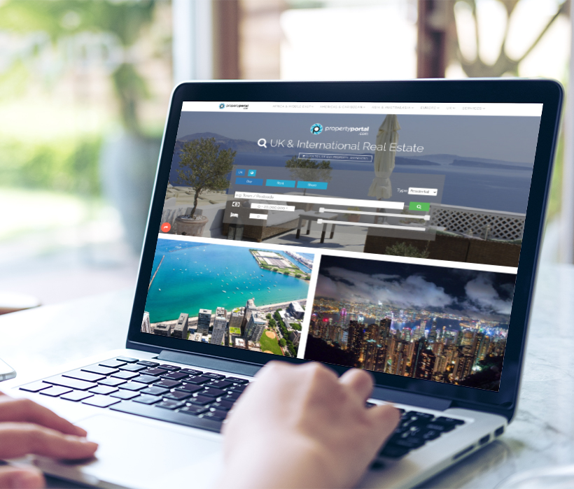 New website design for property portal on laptop screen