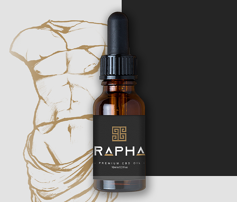 Rapha new logo design and packaging design CBD oil dropper
