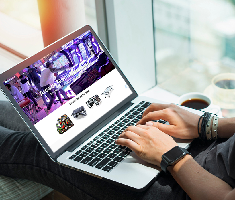 Amusements new website design on laptop screen